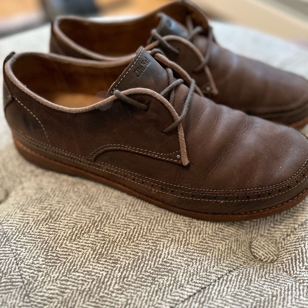 OluKai Honolulu Lace Brown Leather Oxford‎ Shoe Sz 9